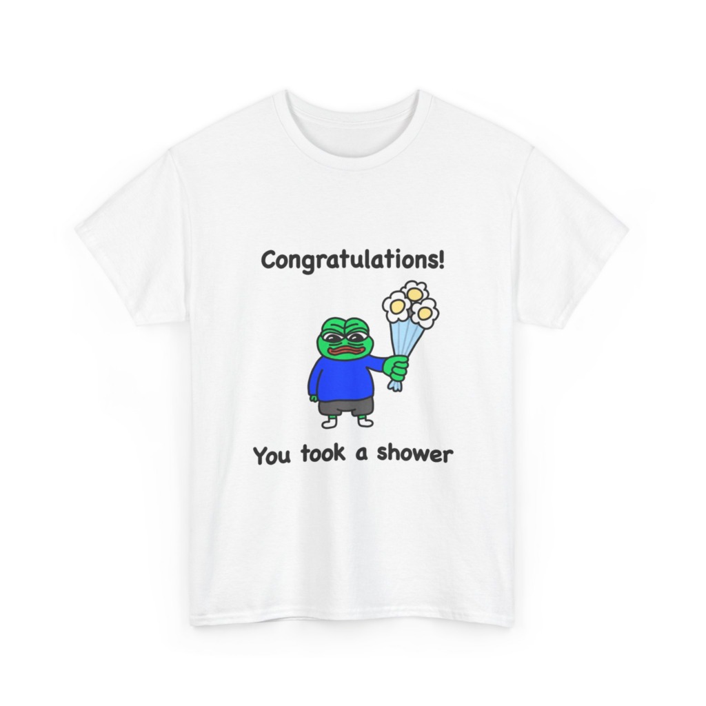 Pepe the Frog Shower Celebration Graphic T-Shirt