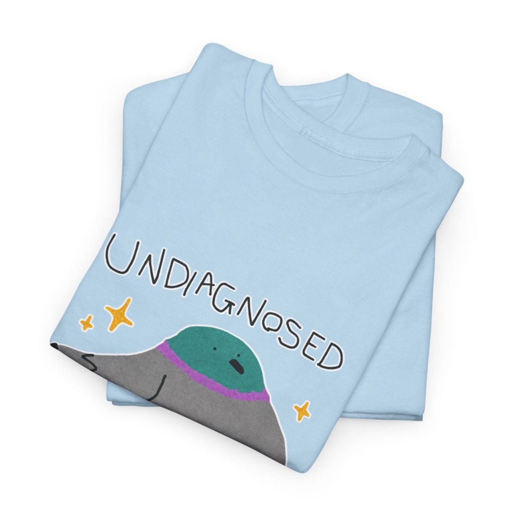 T-Shirt with Pigeon 'Undiagnosed' Graphic