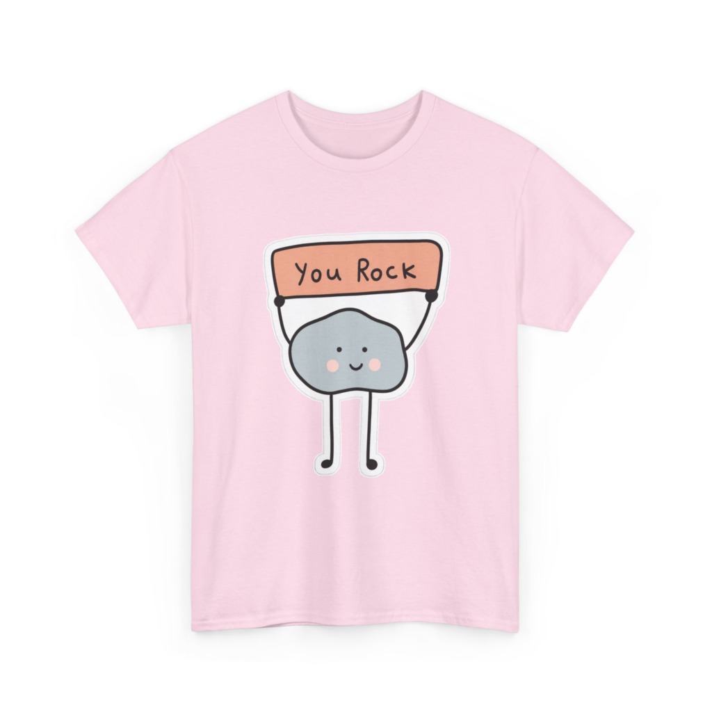 T-Shirt: Cute Rock Holding 'You Rock' Sign