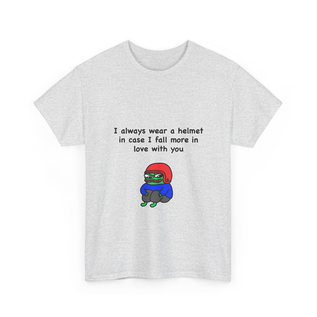 T-Shirt: Helmet-Wearing Pepe Frog Love Quote