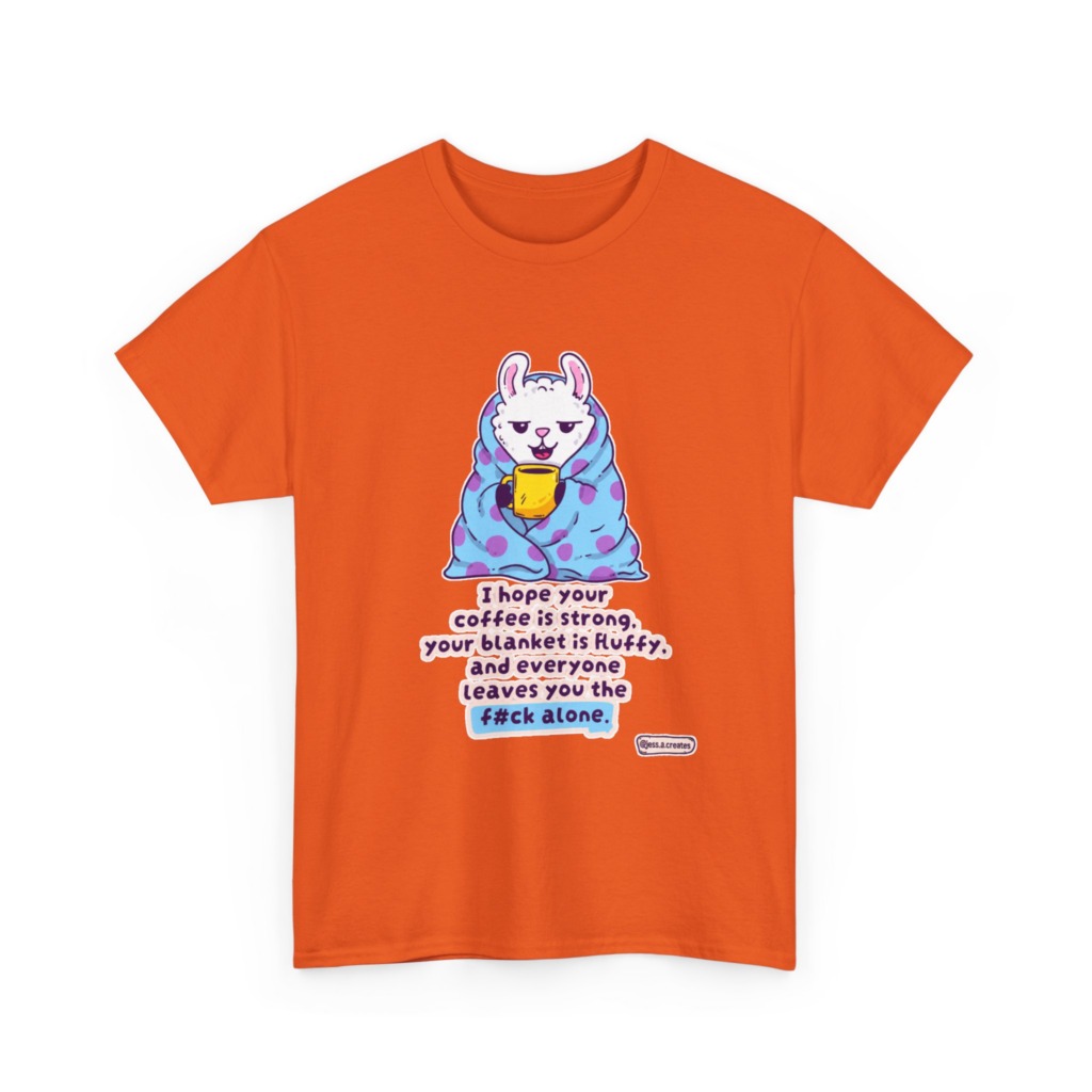 Sarcastic Llama Coffee & Blanket Graphic T-Shirt