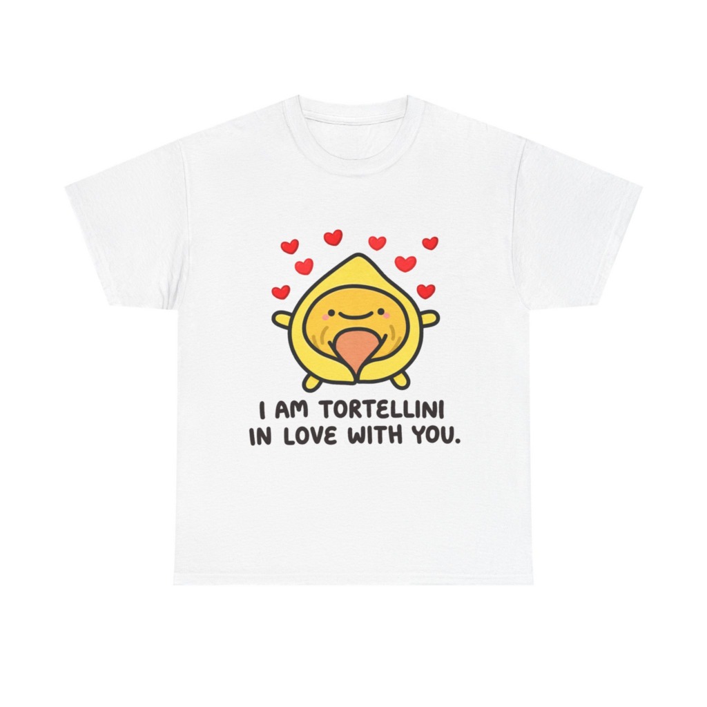 T-Shirt with Tortellini in Love Graphic