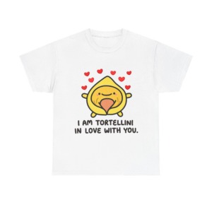 T-Shirt with Tortellini in Love Graphic