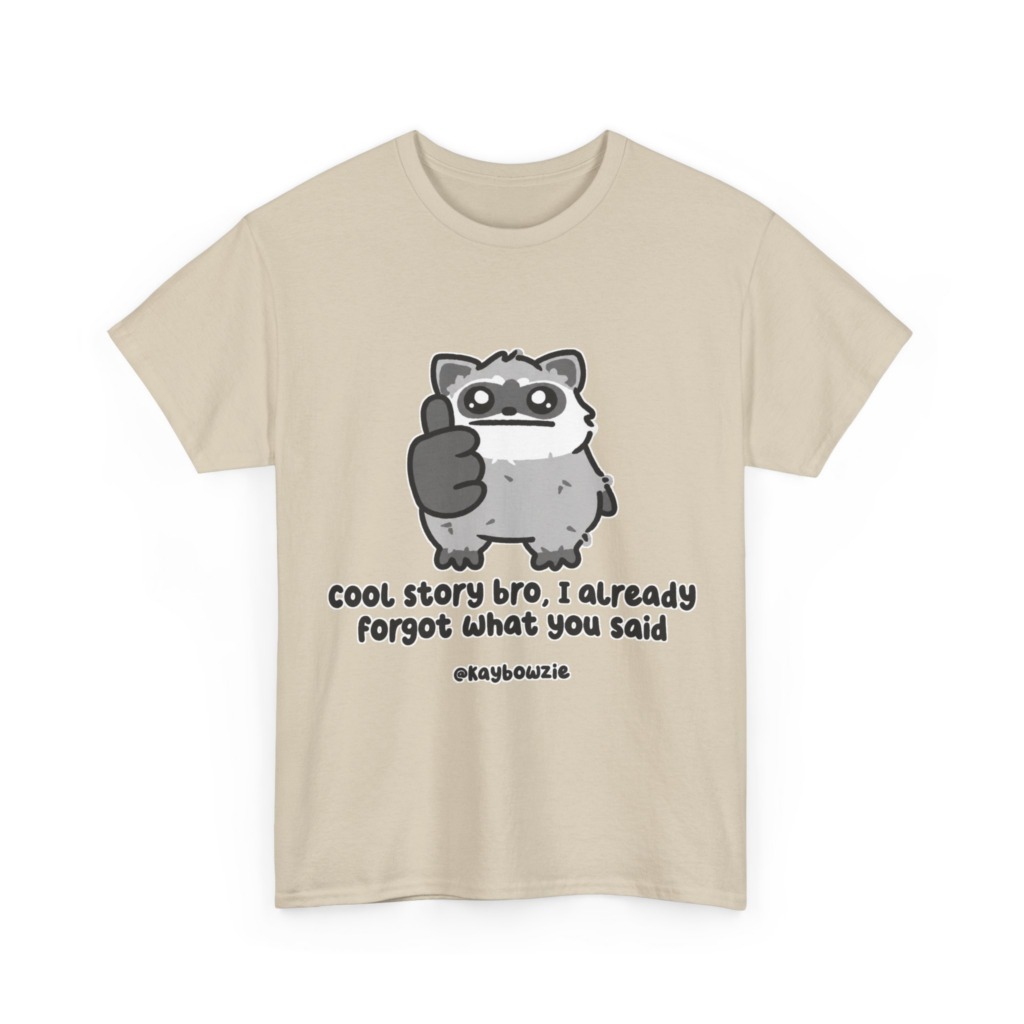 Sarcastic Raccoon 'Cool Story Bro' Graphic Tee