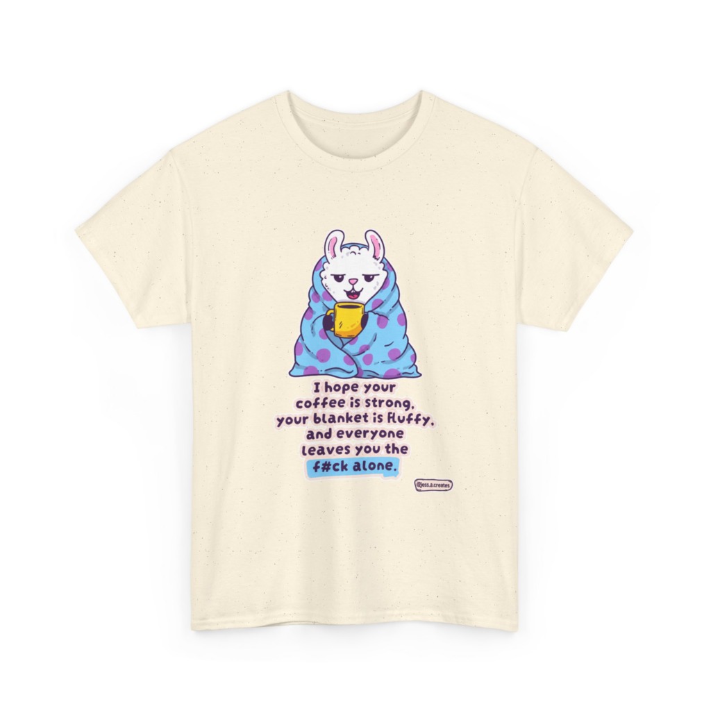 Sarcastic Llama Coffee & Blanket Graphic T-Shirt