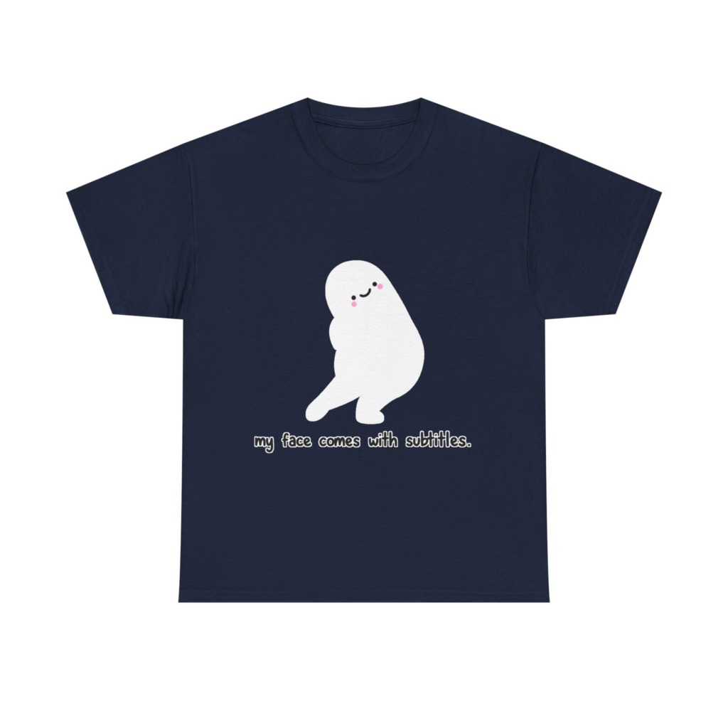 White 'My Face Comes With Subtitles' T-Shirt
