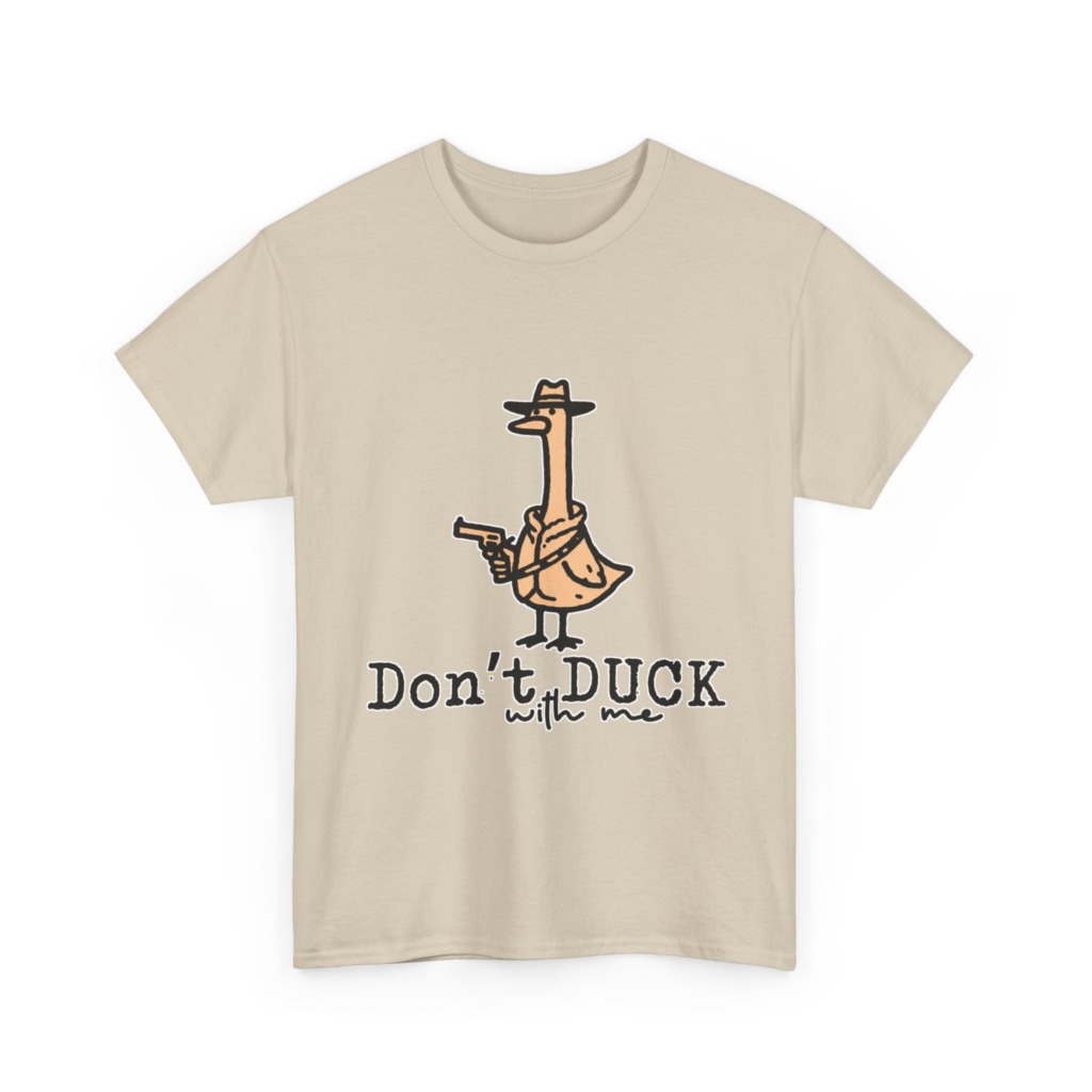 White T-Shirt with Gangster Duck 'Don't Duck With Me' Print