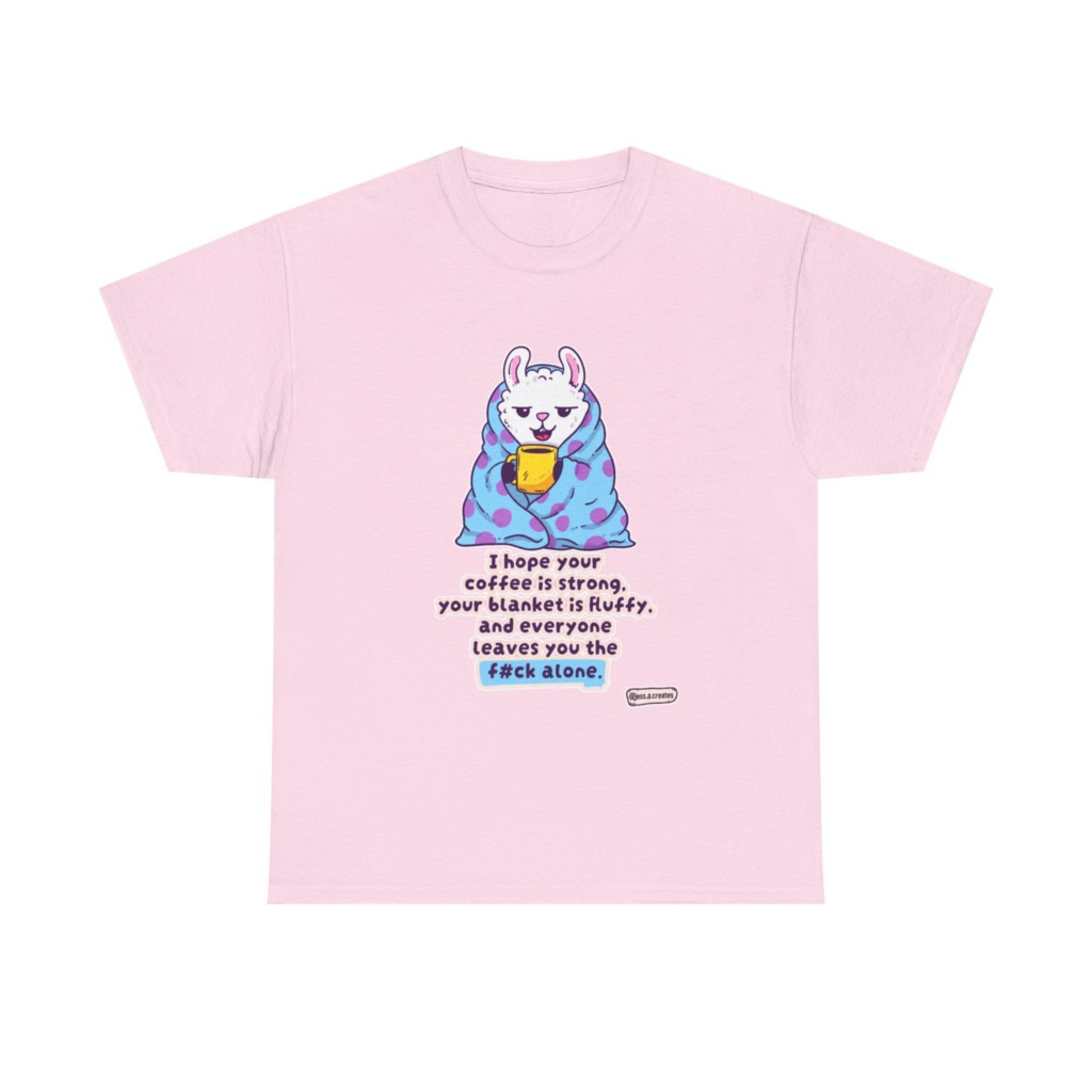 Sarcastic Llama Coffee & Blanket Graphic T-Shirt