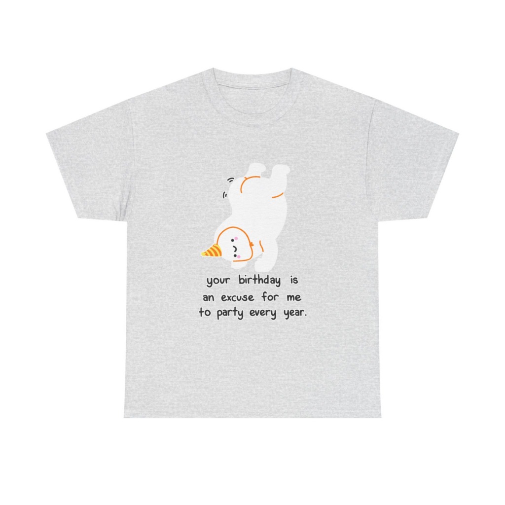 White Upside Down Party Character T-Shirt