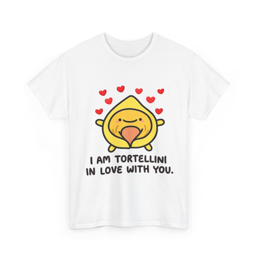 T-Shirt with Tortellini in Love Graphic