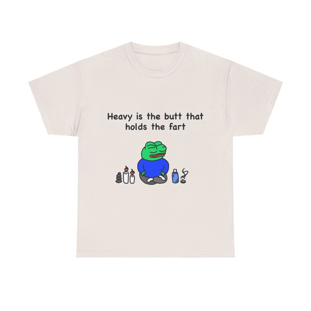 T-Shirt: Meditating Pepe Frog 'Heavy is the Butt'