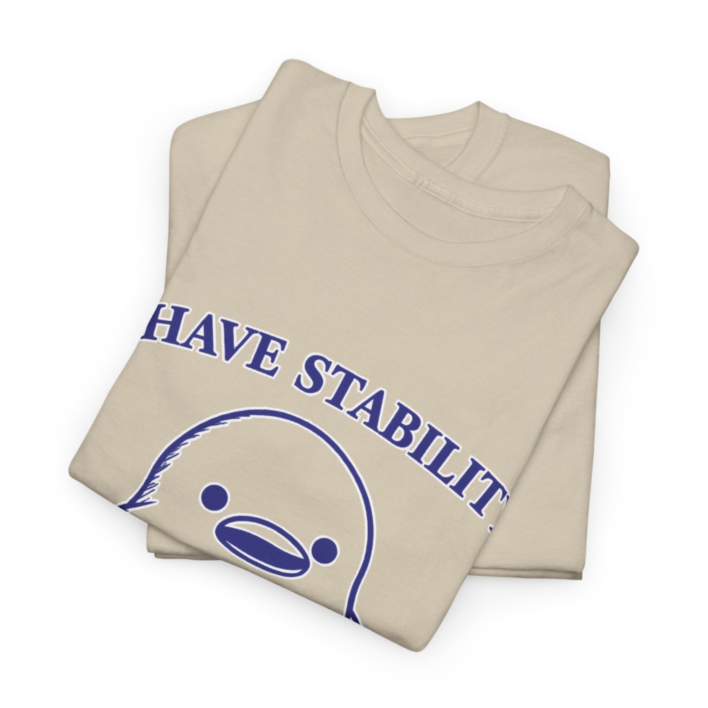 T-Shirt: Cute Stabbing Penguin 'Stability' Pun
