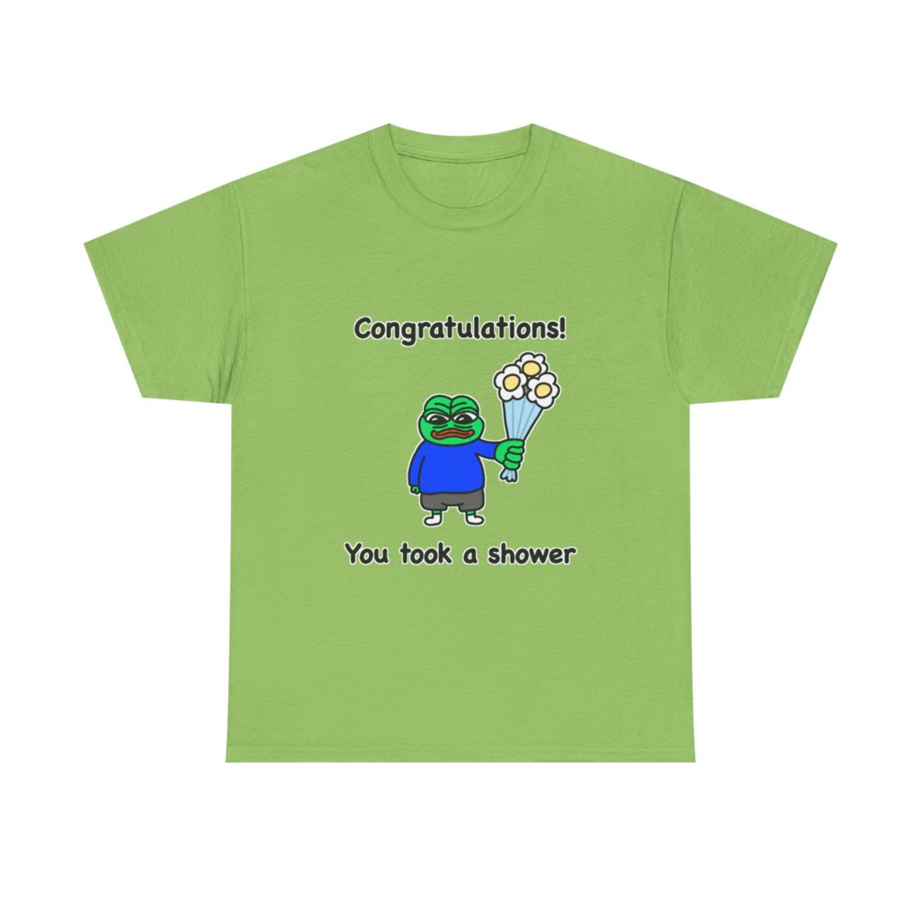 Pepe the Frog Shower Celebration Graphic T-Shirt