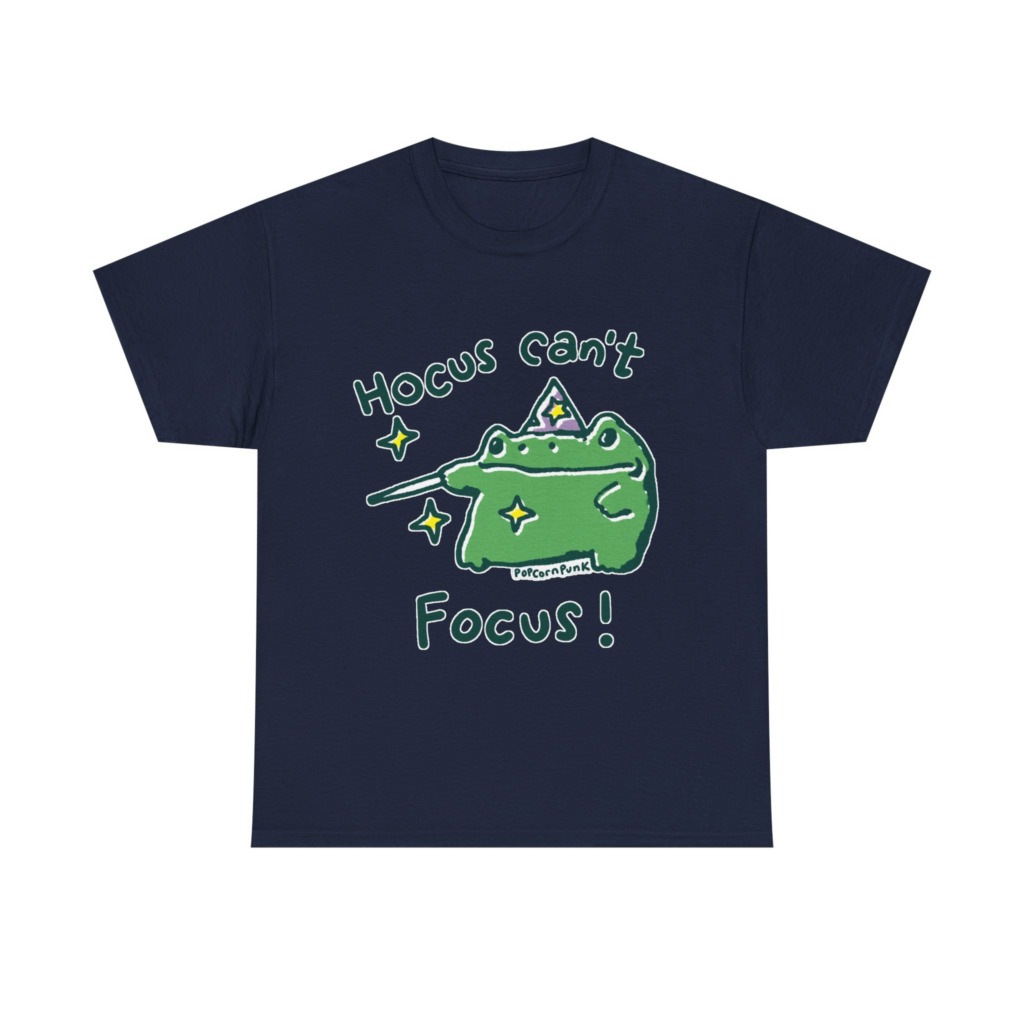 "Hocus Can't Focus!" Wizard Frog T-Shirt