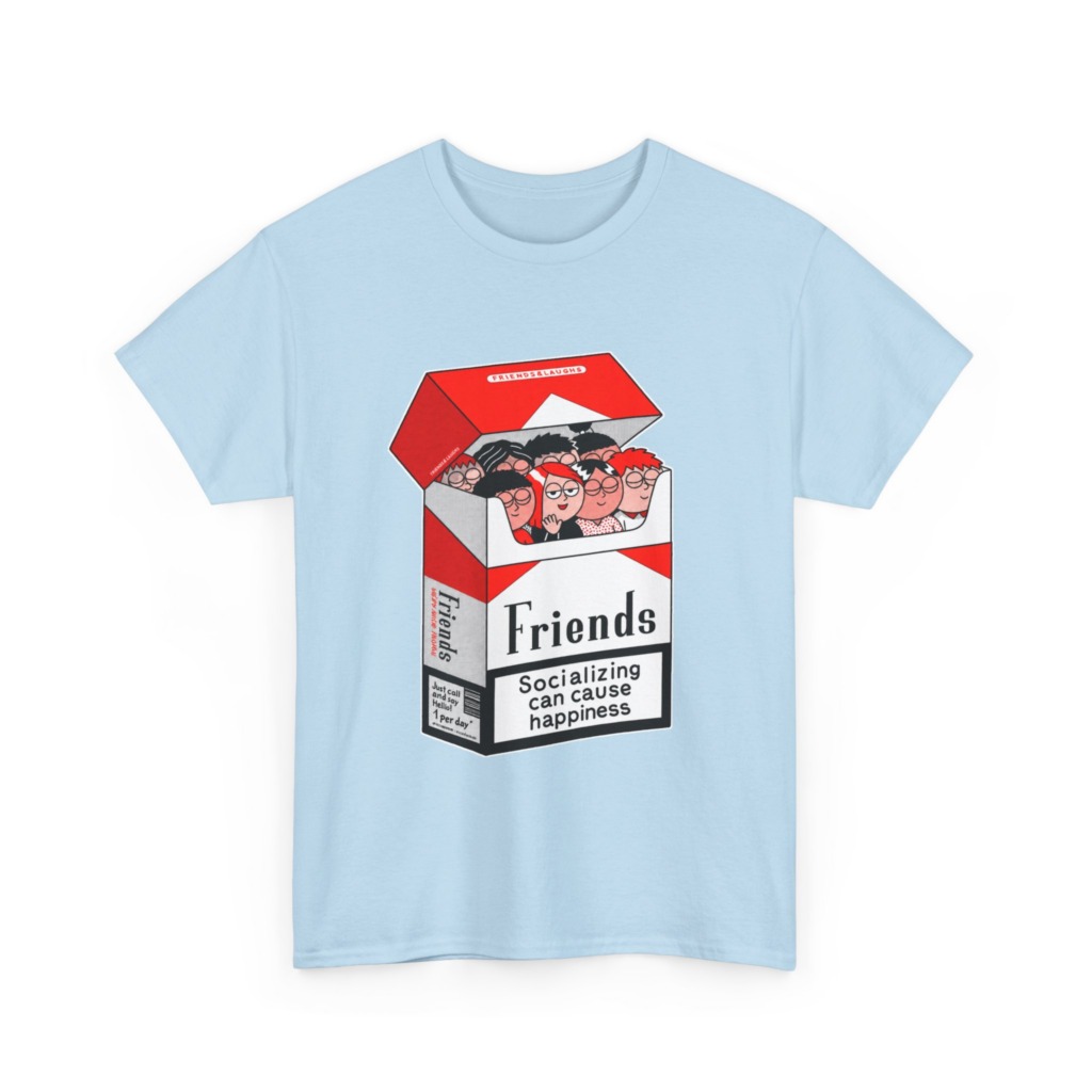 Graphic Tee: Friends Socializing Cigarette Pack