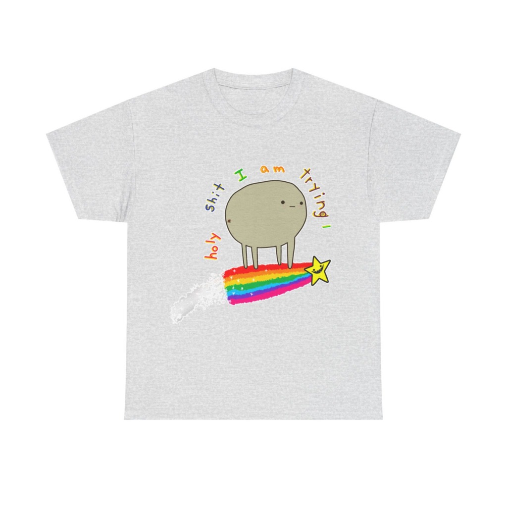 'I Am Trying' Blob Rainbow Graphic Tee