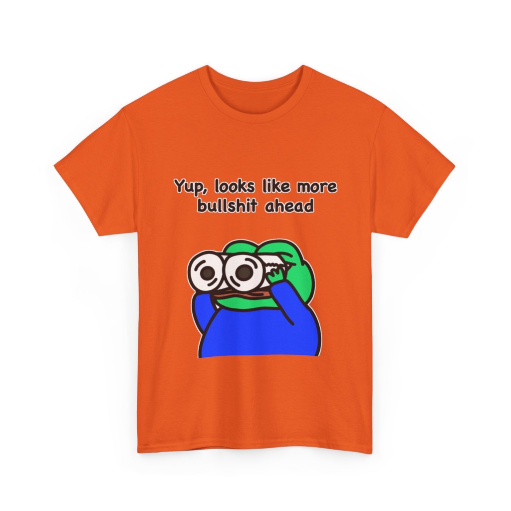 Frog T-Shirt: Binoculars & 'Bullshit Ahead' Graphic
