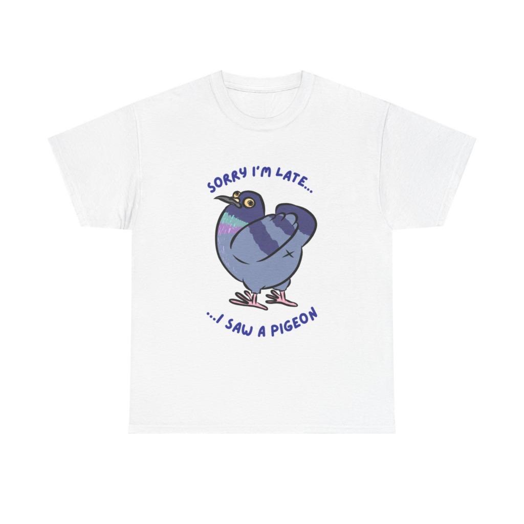 Pigeon 'Sorry I'm Late' Graphic T-Shirt