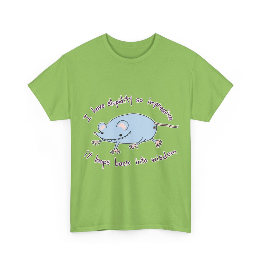 Cartoon Mouse 'Stupidity' Graphic T-Shirt
