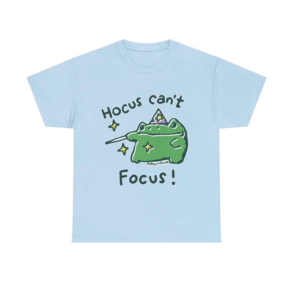 "Hocus Can't Focus!" Wizard Frog T-Shirt