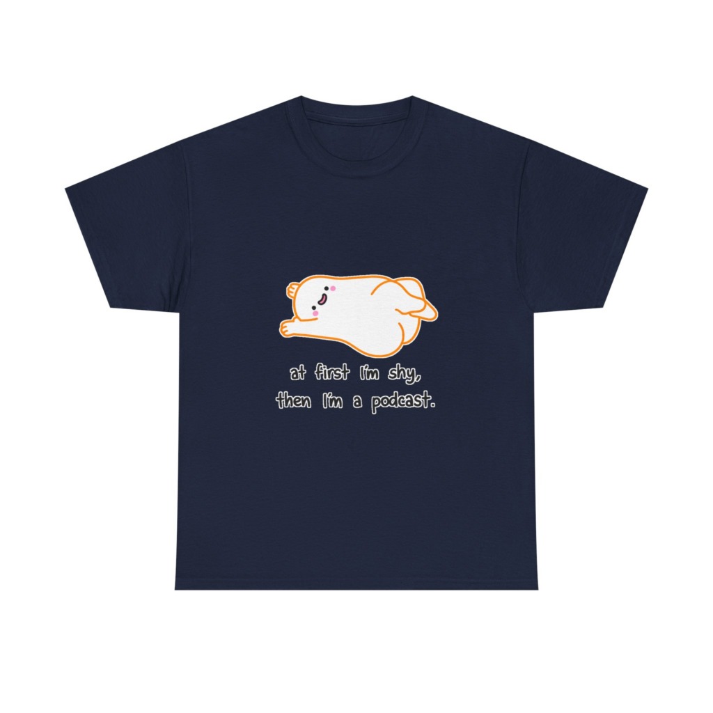 T-Shirt with Shy Podcast Creature Graphic