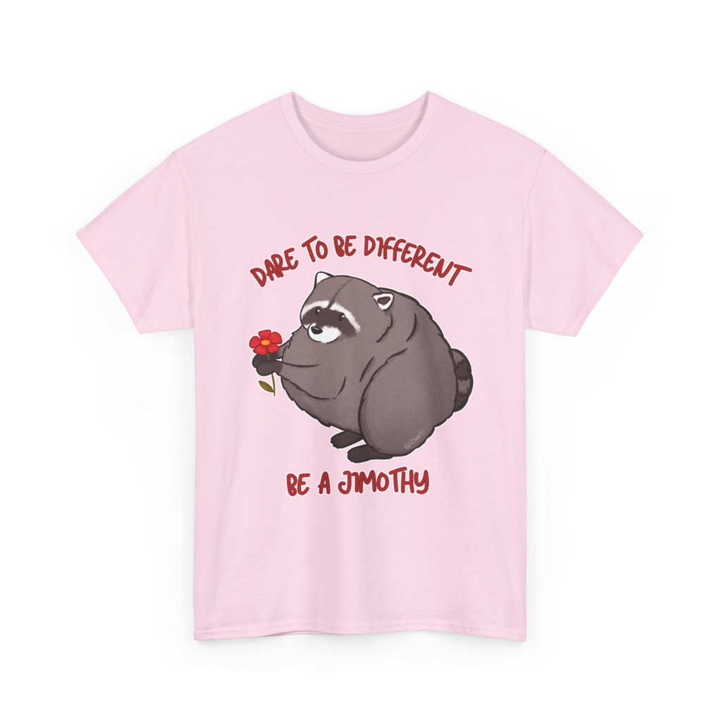 Raccoon T-Shirt: Jimothy with Flower Graphic Print