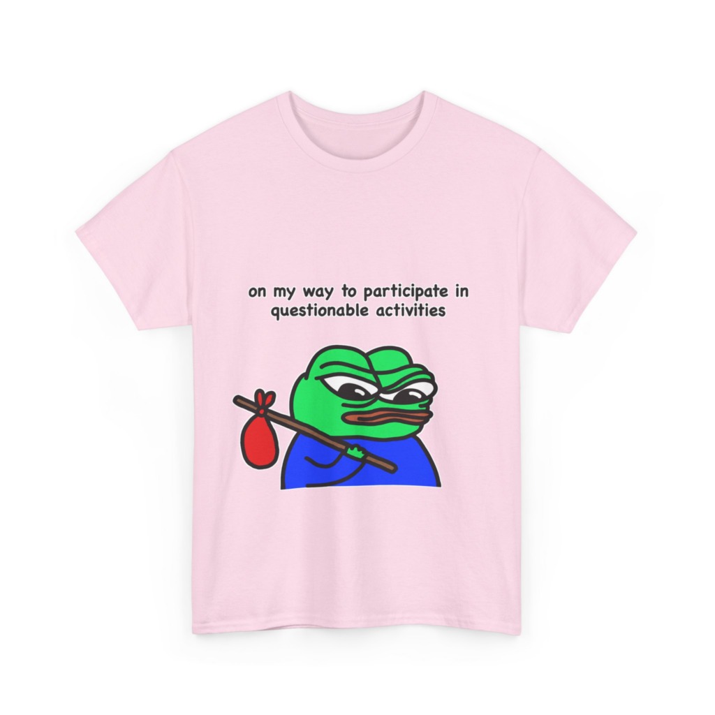 T-Shirt: Questionable Activities Pepe Frog Print