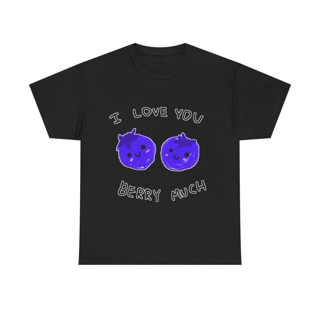 T-Shirt: Kawaii Blueberries 'I Love You Berry Much'