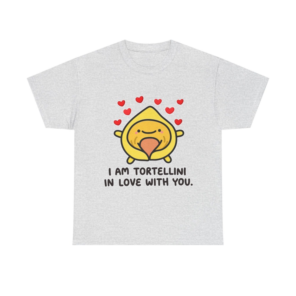 T-Shirt with Tortellini in Love Graphic