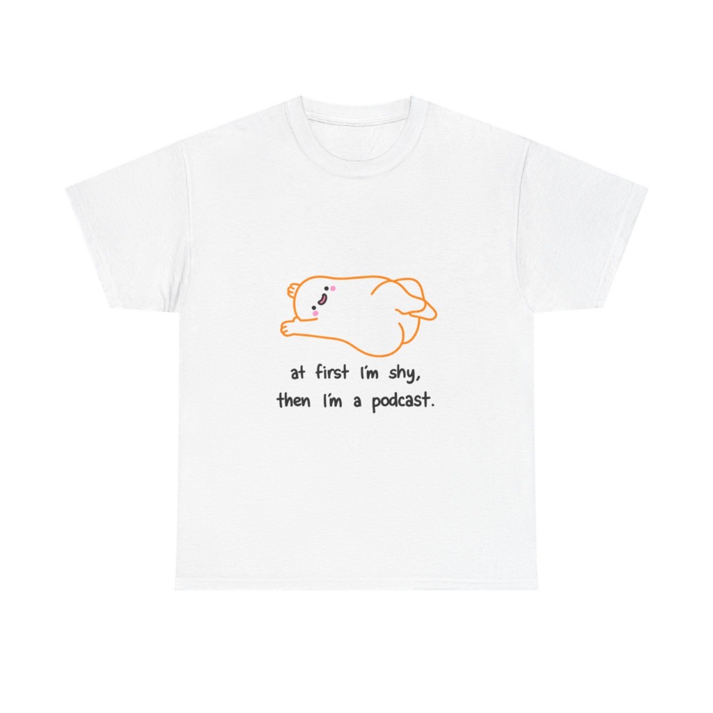 T-Shirt with Shy Podcast Creature Graphic
