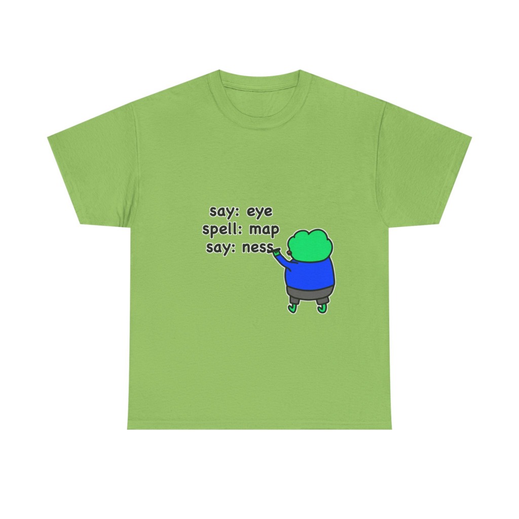 Eye Map Ness" Funny Character Graphic T-Shirt