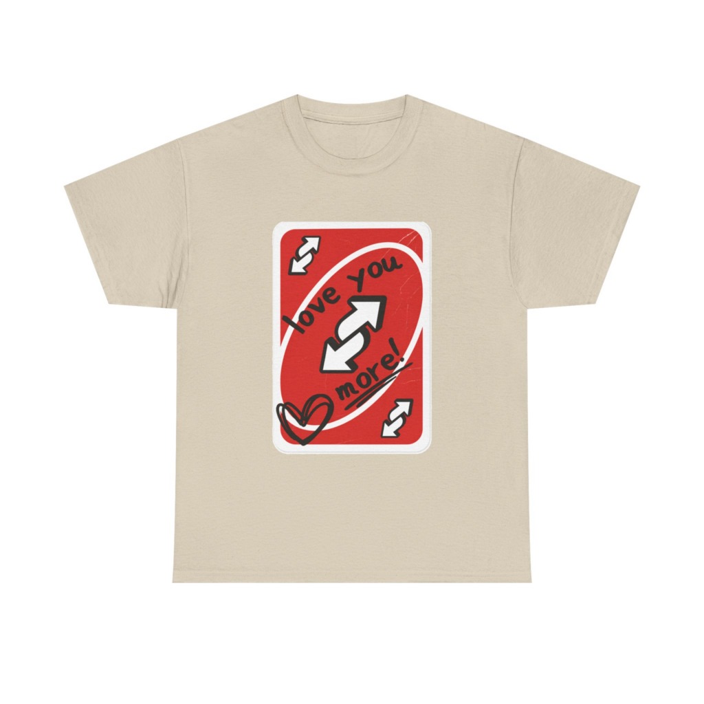 Red Love You More Reverse Card Graphic Tee