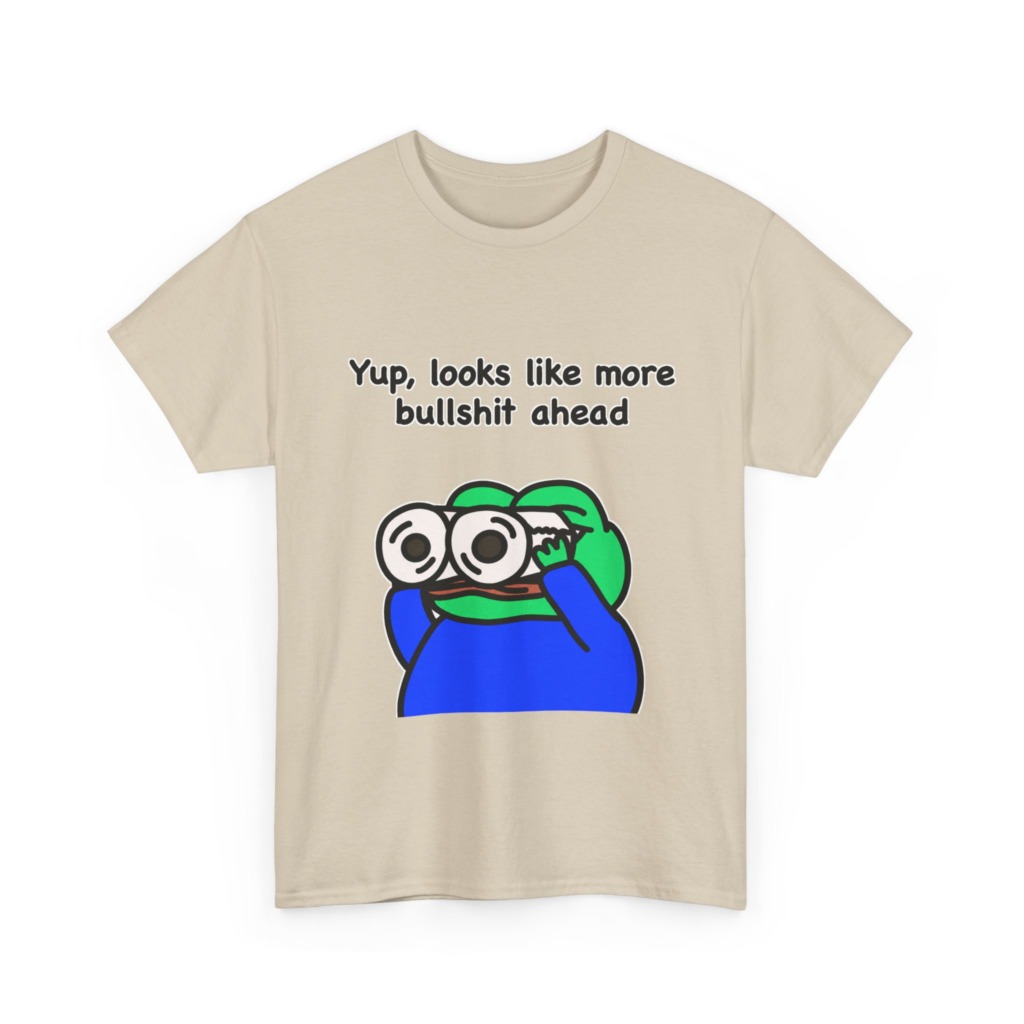 Frog T-Shirt: Binoculars & 'Bullshit Ahead' Graphic