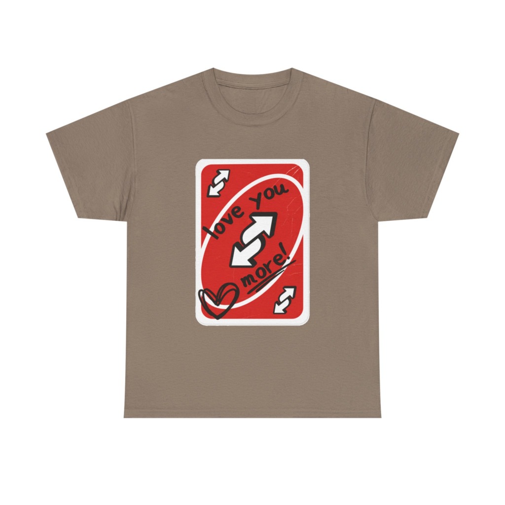Red Love You More Reverse Card Graphic Tee