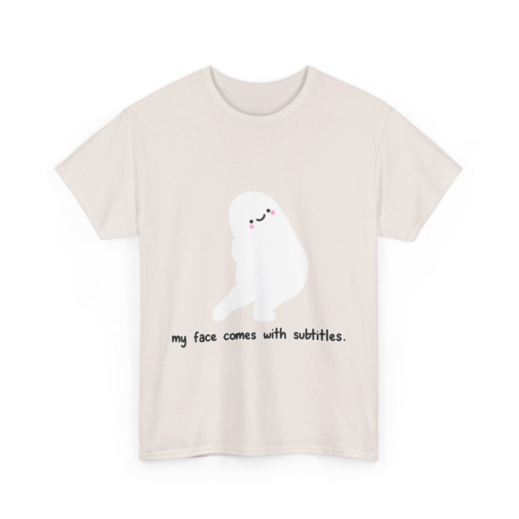 White 'My Face Comes With Subtitles' T-Shirt