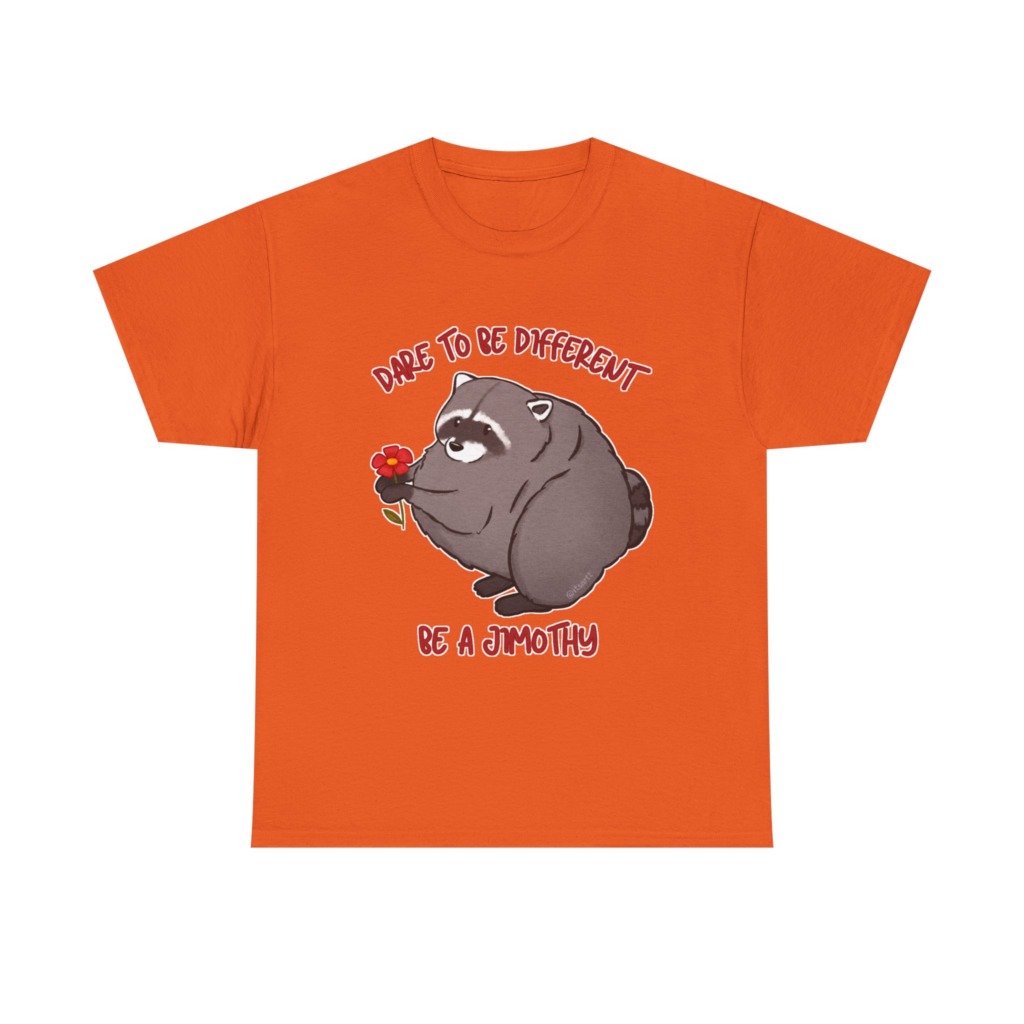 Raccoon T-Shirt: Jimothy with Flower Graphic Print