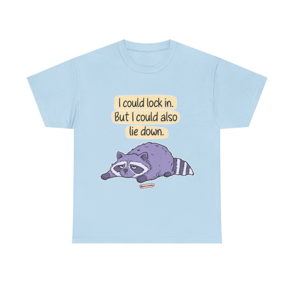 Raccoon "I Could Lie Down" Graphic Tee
