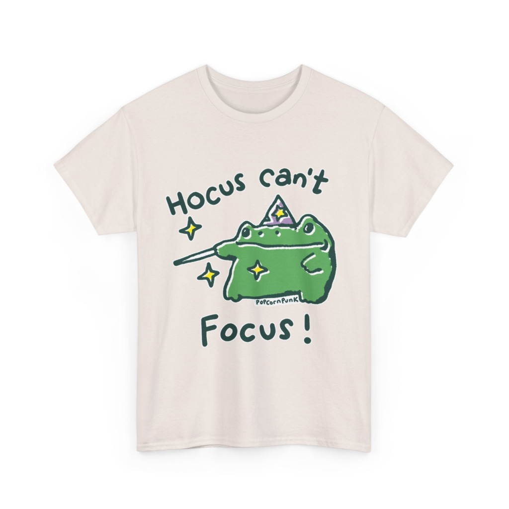 "Hocus Can't Focus!" Wizard Frog T-Shirt
