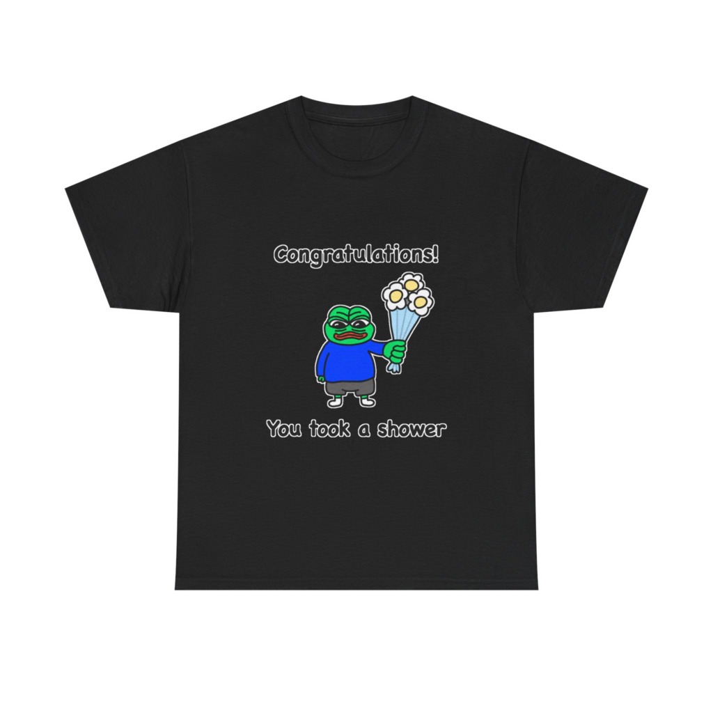 Pepe the Frog Shower Celebration Graphic T-Shirt