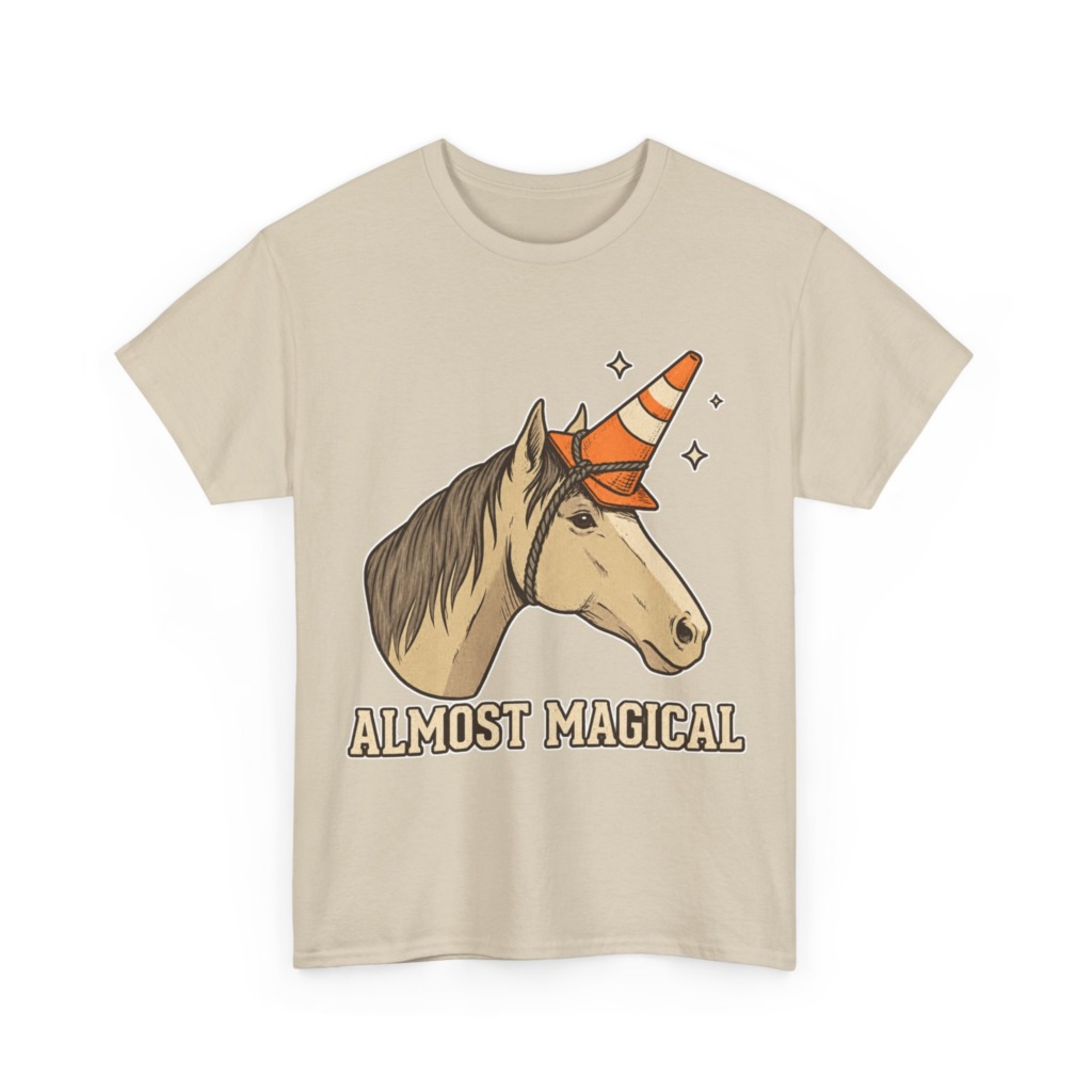 T-Shirt: Almost Magical Traffic Cone Unicorn