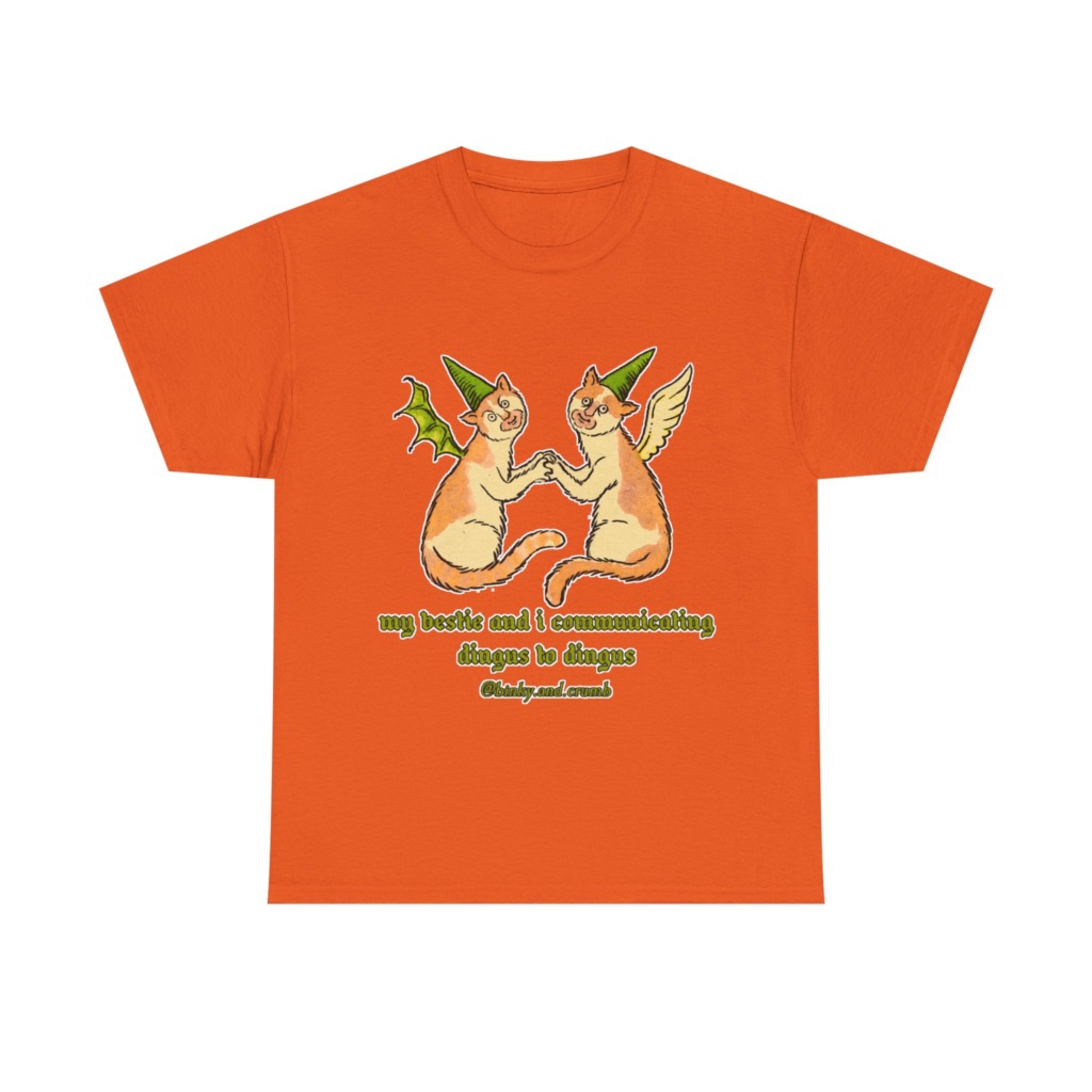 T-Shirt: Medieval Cat Besties 'Dingus to Dingus' Graphic