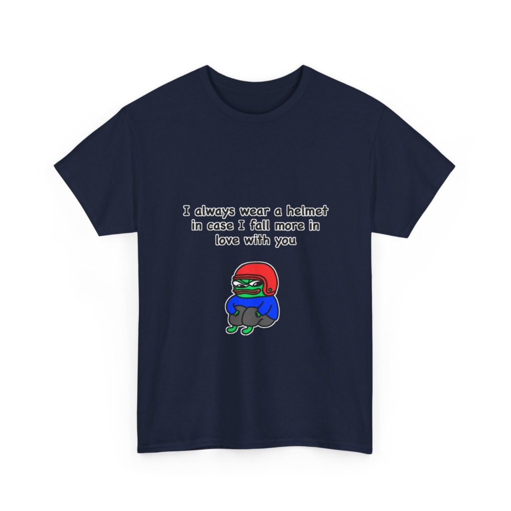 T-Shirt: Helmet-Wearing Pepe Frog Love Quote