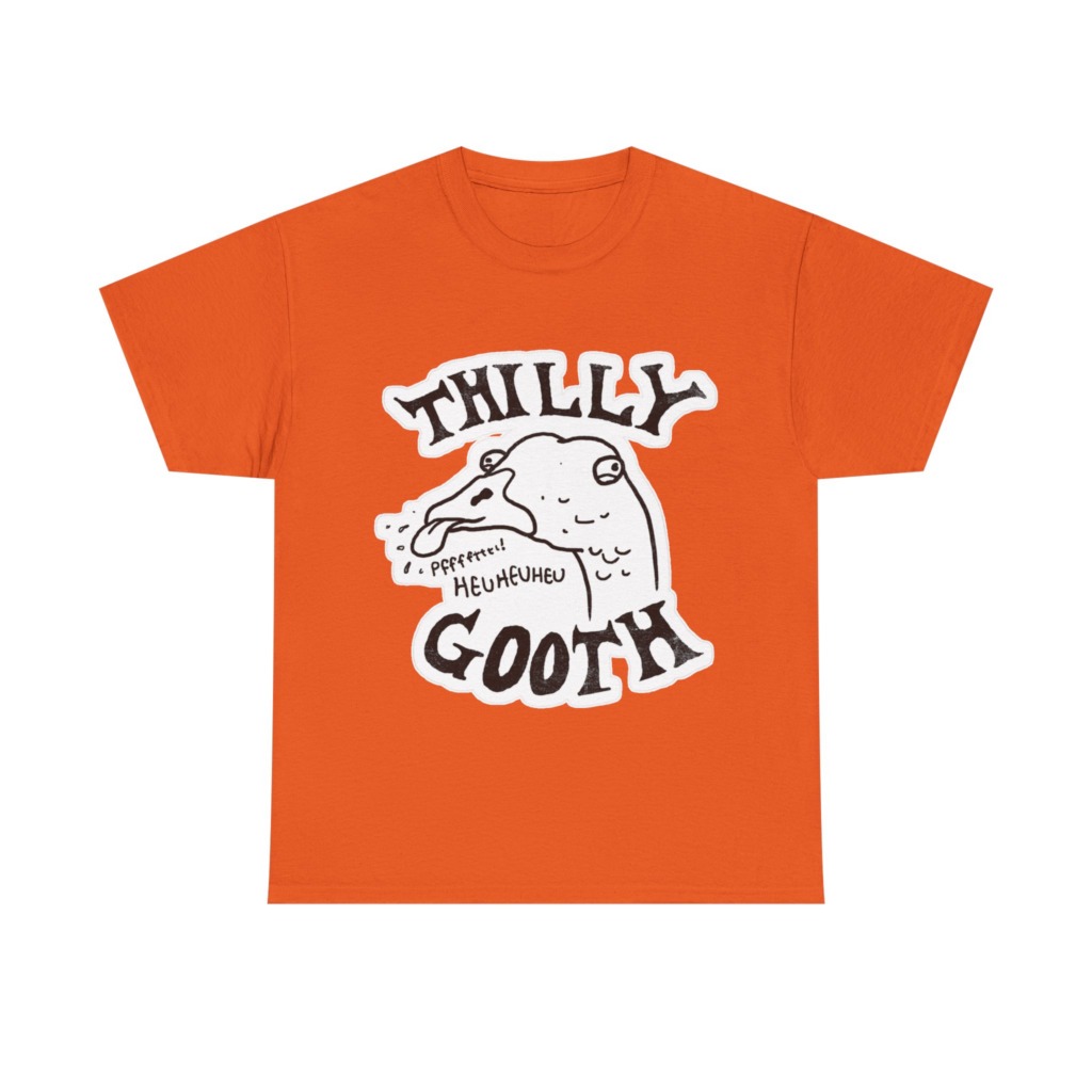 T-Shirt with Thilly Gooth Cartoon Goose Print