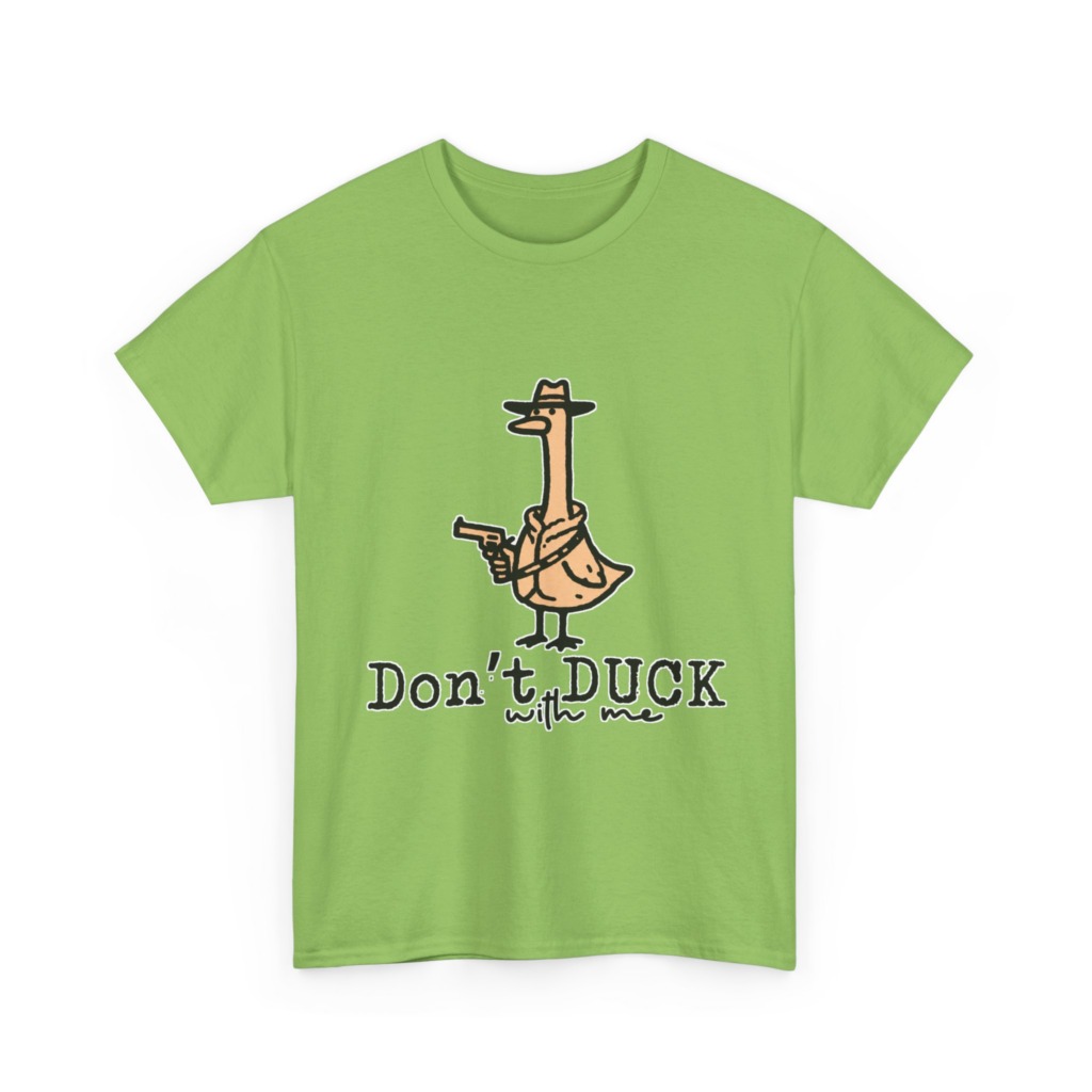 White T-Shirt with Gangster Duck 'Don't Duck With Me' Print