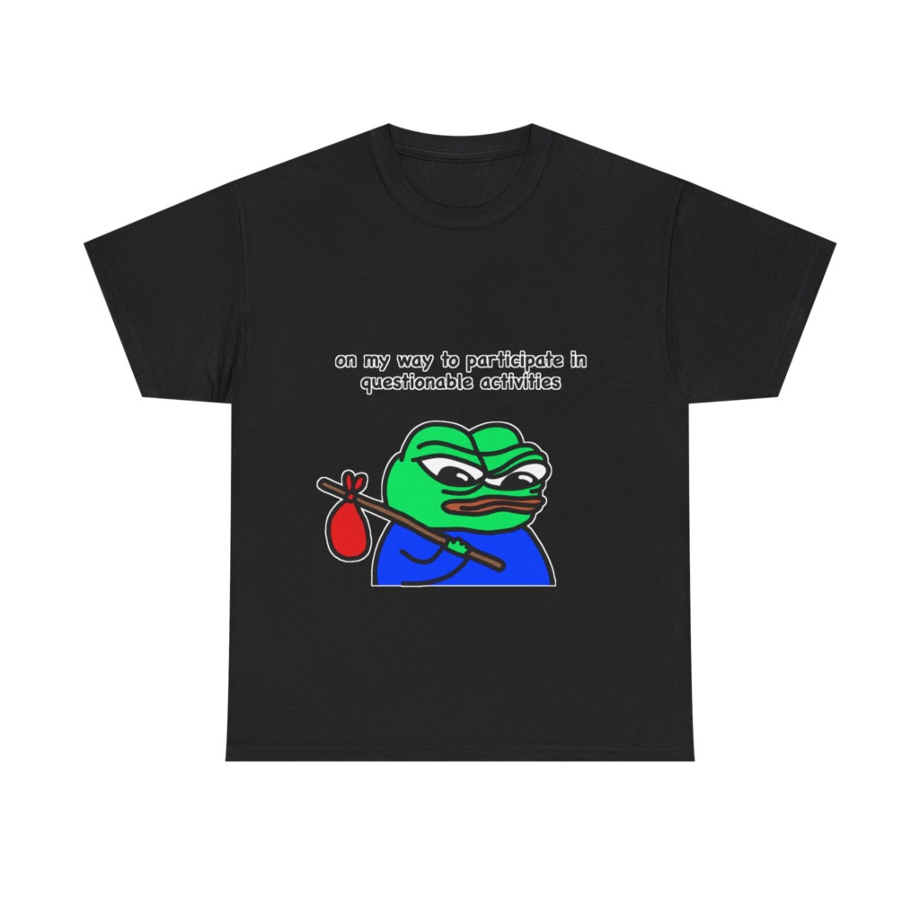 T-Shirt: Questionable Activities Pepe Frog Print