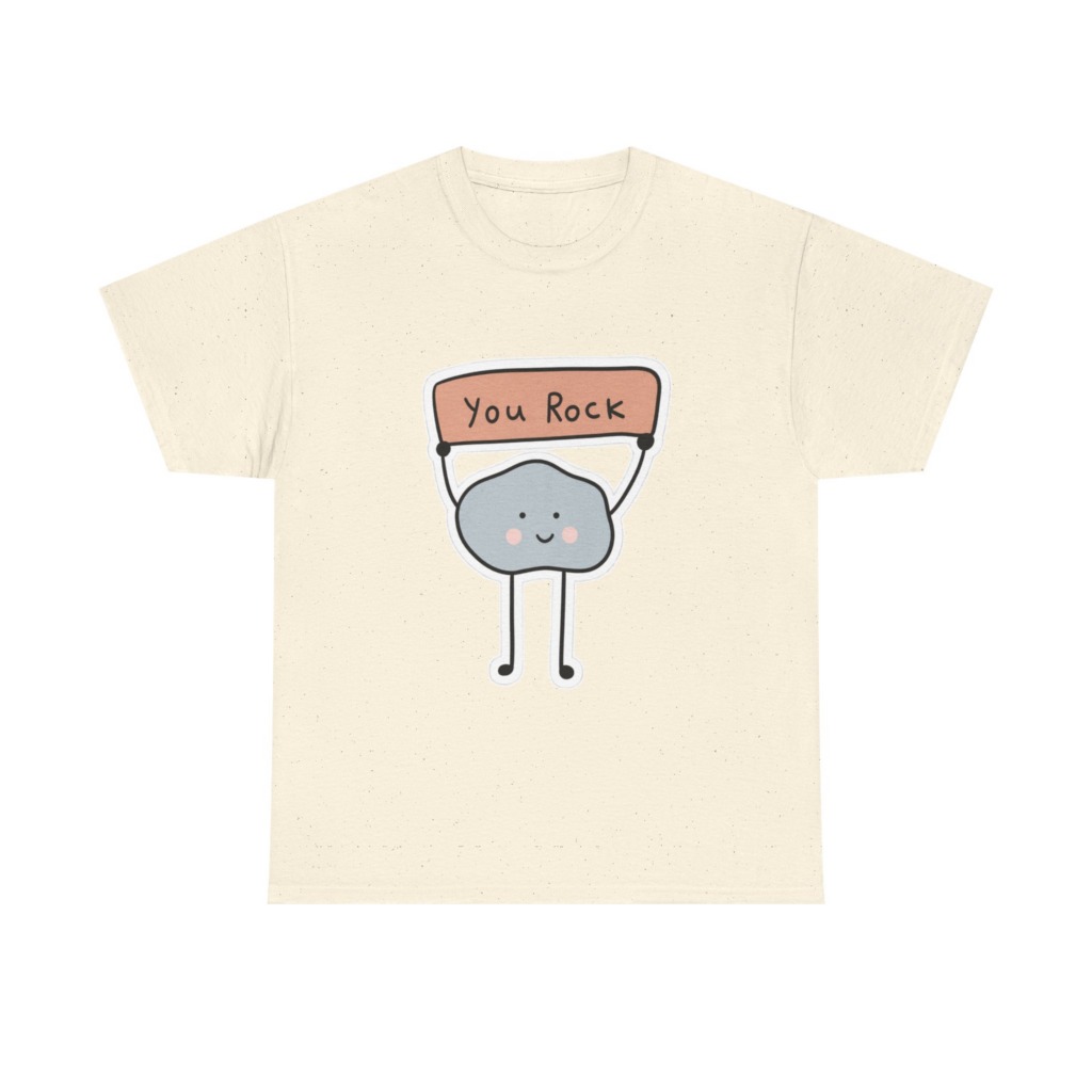 T-Shirt with Cute "You Rock" Cartoon Rock Design