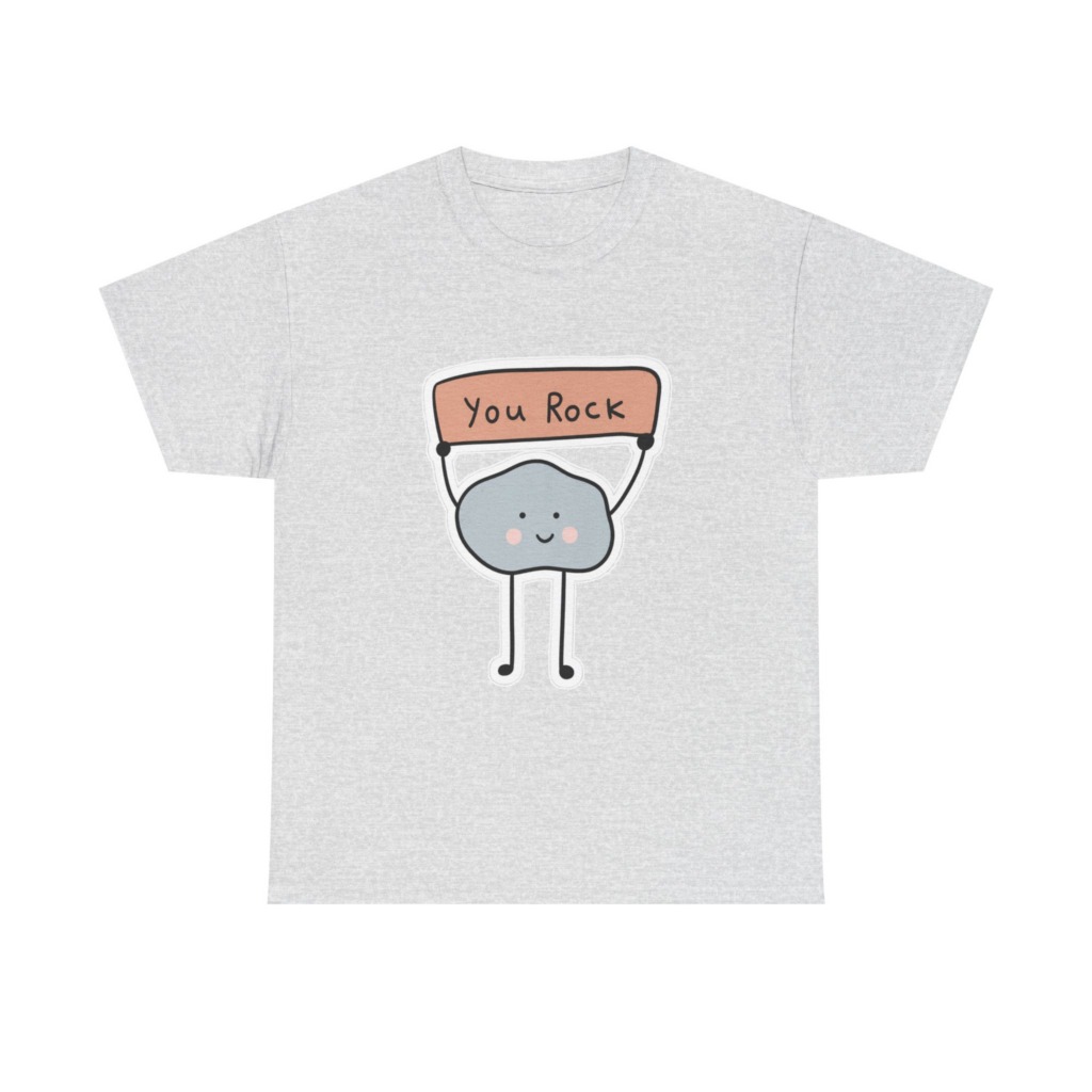 T-Shirt with Cute "You Rock" Cartoon Rock Design