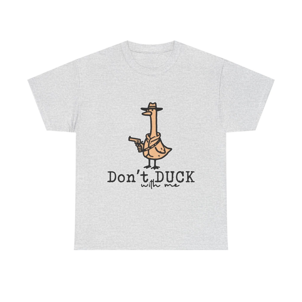 White T-Shirt with Gangster Duck 'Don't Duck With Me' Print