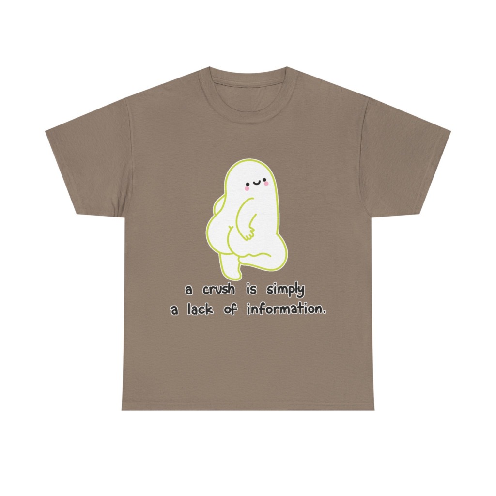 T-Shirt: Playful Green Blob 'A Crush' Quote