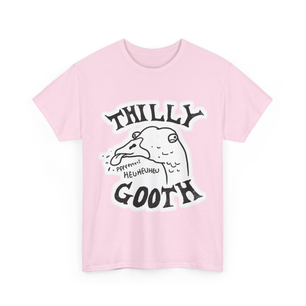 T-Shirt with Thilly Gooth Cartoon Goose Print